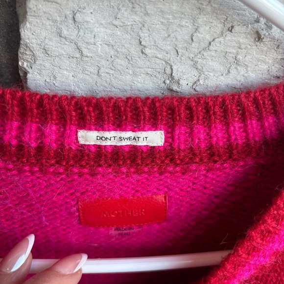 MOTHER Red and Pink Geometric Sweater - Picture 3 of 4